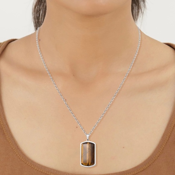 NWOT Tigers Eye Necklace 24” - Picture 2 of 5